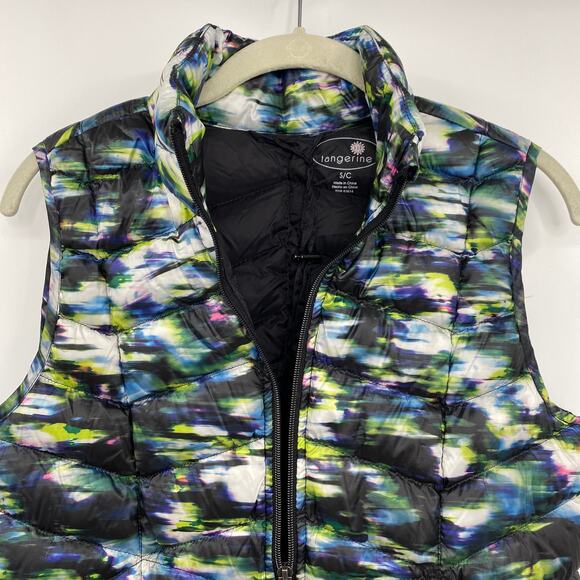Tangerine Duck Down Puffer Vest Lightweight Packable Printed Size Small NWOT - Picture 5 of 9